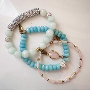 Erimish Aqua and Blush Bracelet Stack